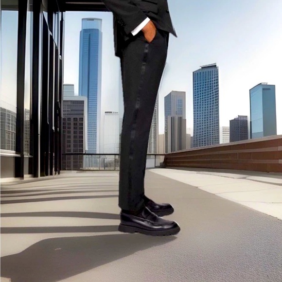 HUGO BOSS AG Dress Pants W/Black Stripe Performance 4Way Stretch Super Flex 30R - Picture 1 of 12